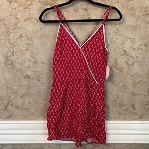 Love by design red and white girls romper, size s